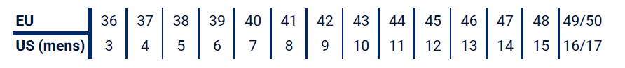 PUR + Size Chart
