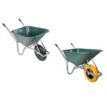 wheelbarrow plastic green tub air filled and flat free wheels