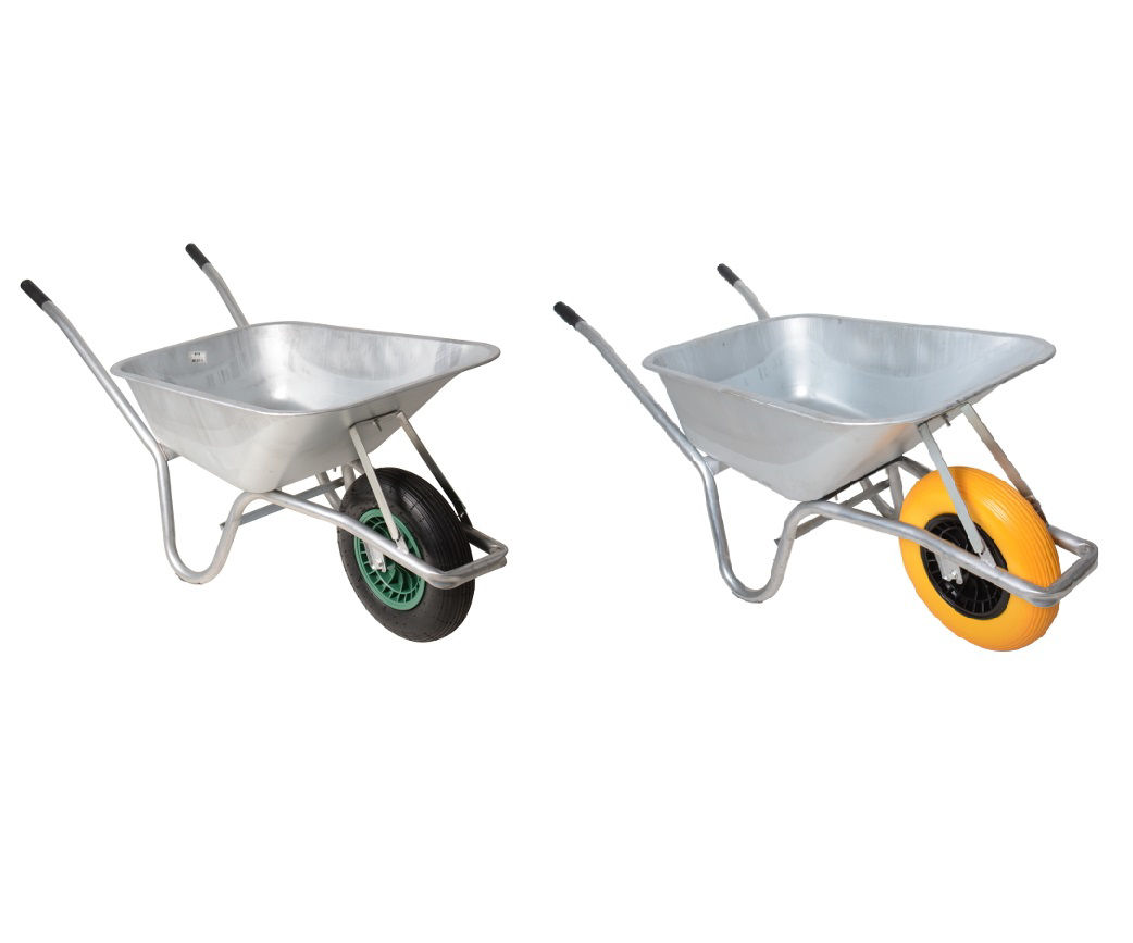 wheelbarrow metal air filled and flat free wheel