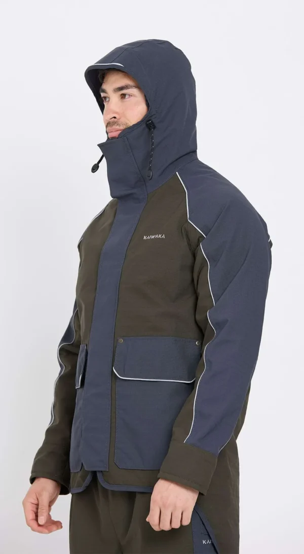 FrontSide-StormforceWinterJacket Kaiwaka Stormforce Men's Winter Jacket frontside view hood up