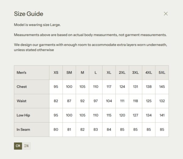 Mens Winter Jacket Size Chart Mens Winter Jacket Size Chart