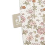 retro flowers summer sleep sack closeup.