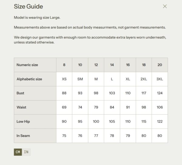 Womens Winter Jacket Size Chart Womens Winter Jacket Size Chart