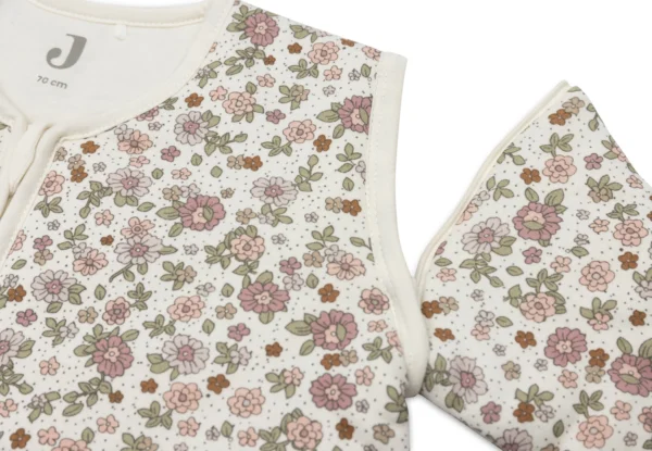 Retro Flowers Winter Sleep Sack Closeup.